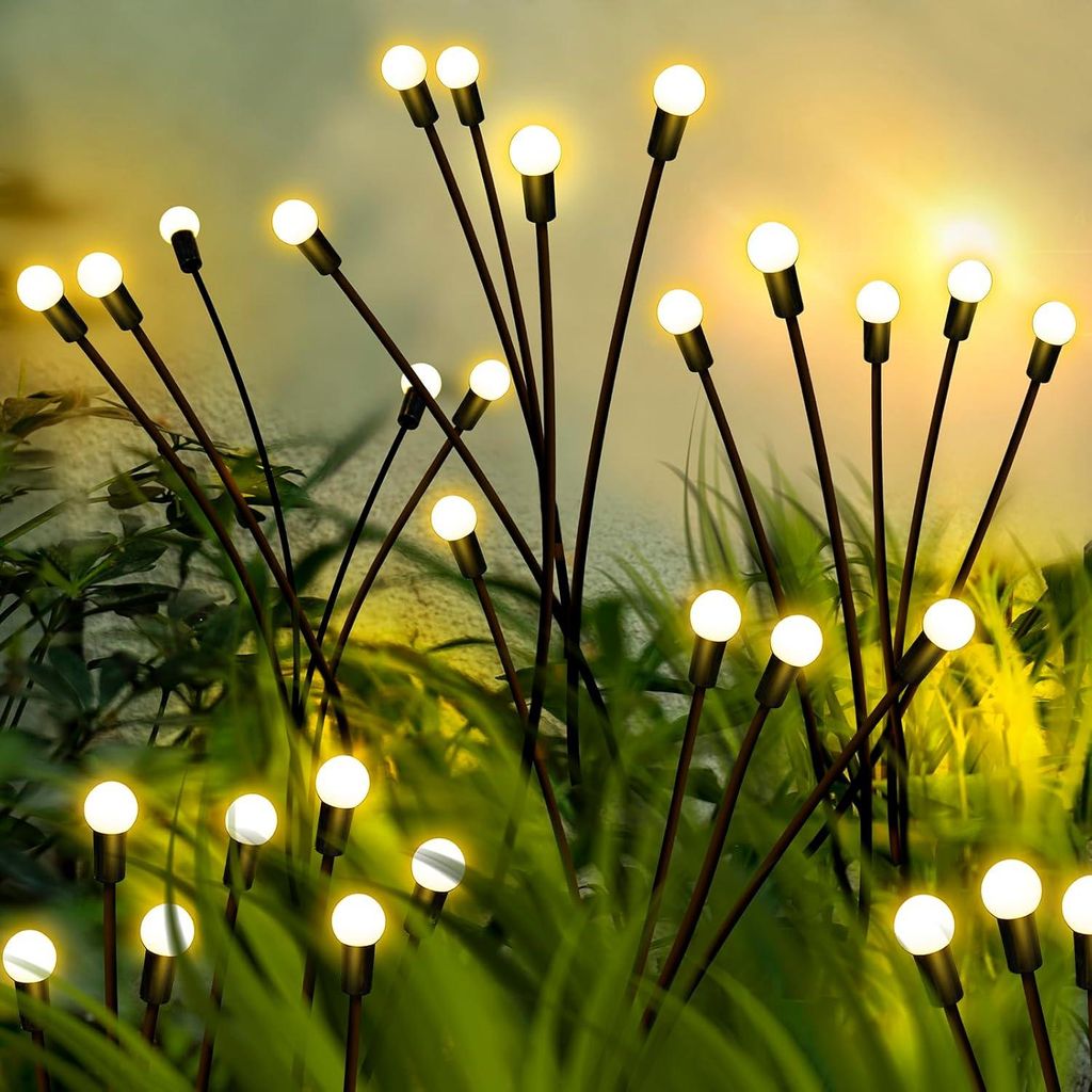 2 x CORATED Wasserdichte Solar-Gartenleuchten für den Außenbereich, warmweiße, (4 Stück in 2er Pack)