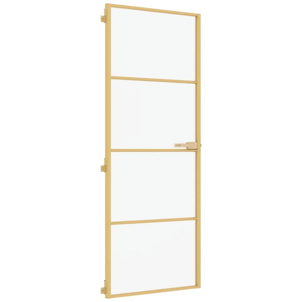 Porte en verre trempé Schlank Golden 76x201,5 profilé aluminium fin