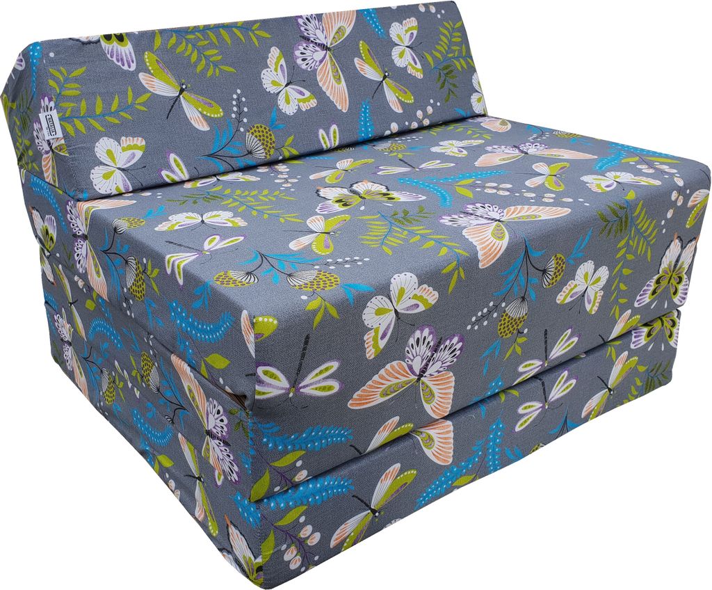 Natalia Spzoo Opvouwbare matras logeermatras met hoofdeinde 200 x 70 x 10 cm (Blauw 1331