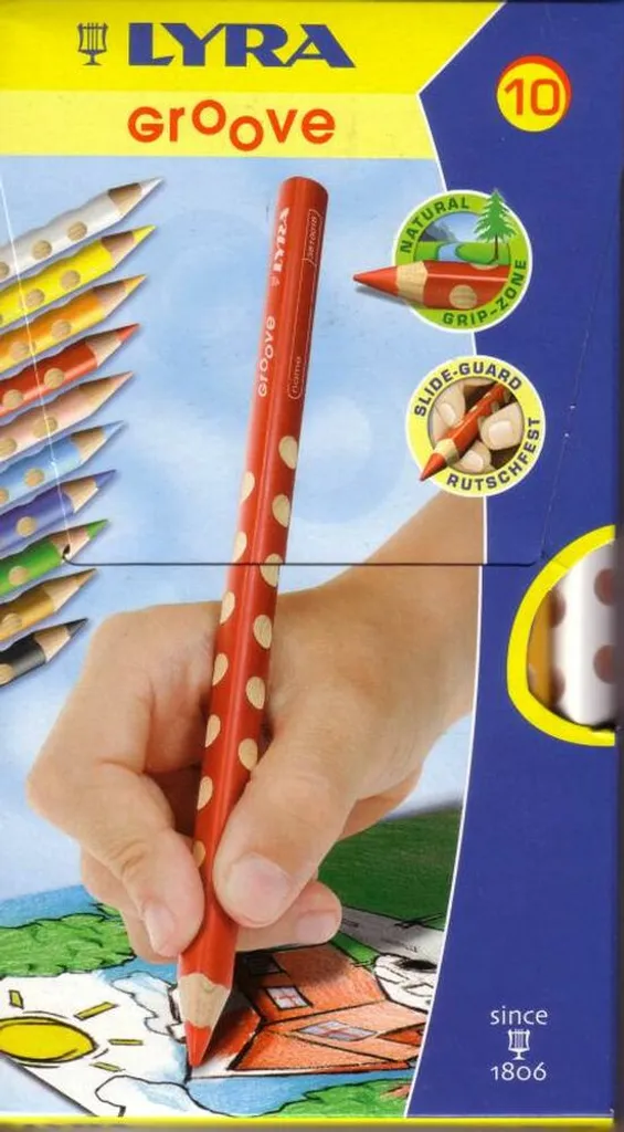 Crayon de couleur triangulaire LYRA Groove pour enfant mine 4,3 mm - 2