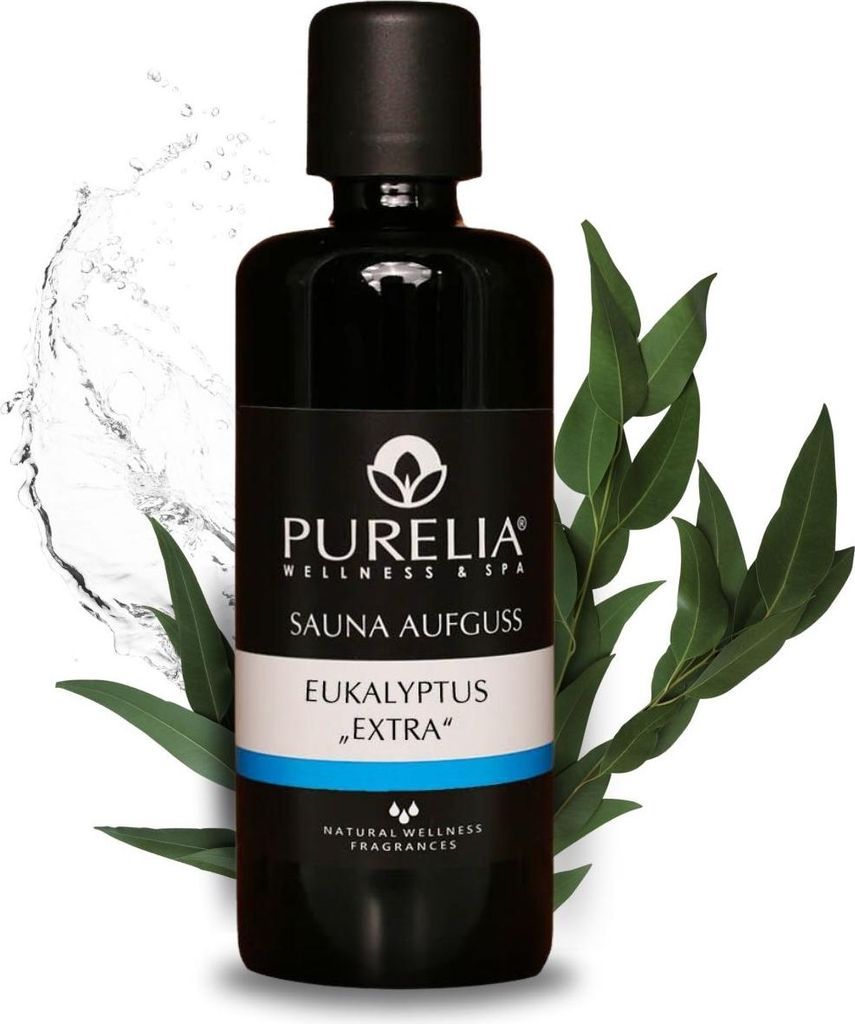 PURELIA Saunaaufguss Konzentrat Eukalyptus extra 100 ml natürlicher Sauna-aufguss - reine ätherische Öle