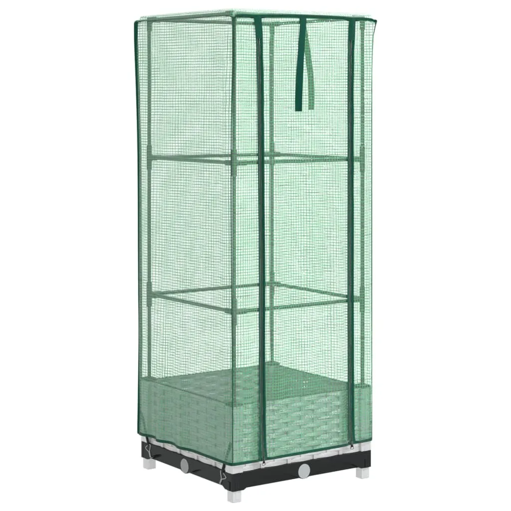 vidaXL Letto rialzato con attacco per serra in rattan 40x40x123 cm
