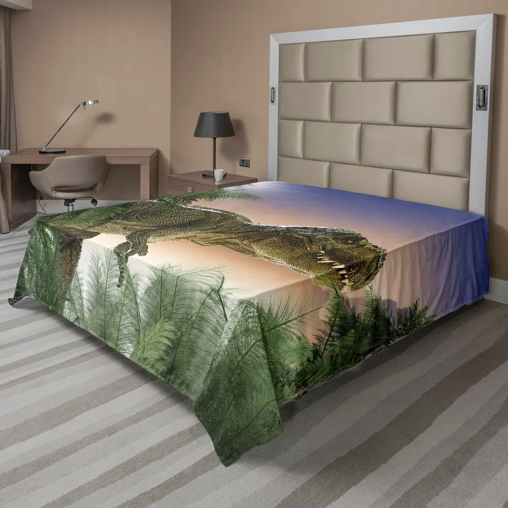 Grand Drap Plat 260x228 cm pour Lit Déco Dinosaure Thème Nature et Forêt