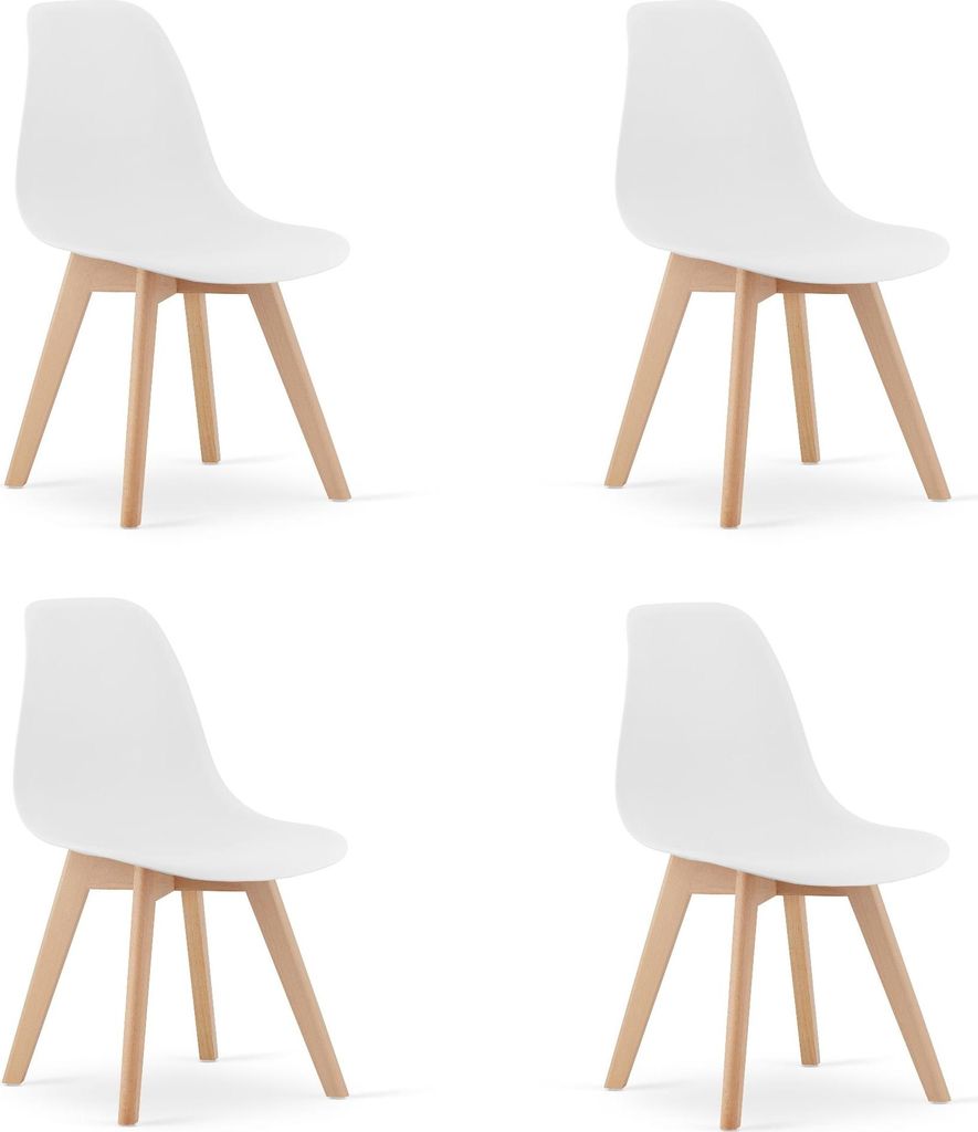 Set mit 4 KITO Esszimmerstühlen, weiß Produktbild 