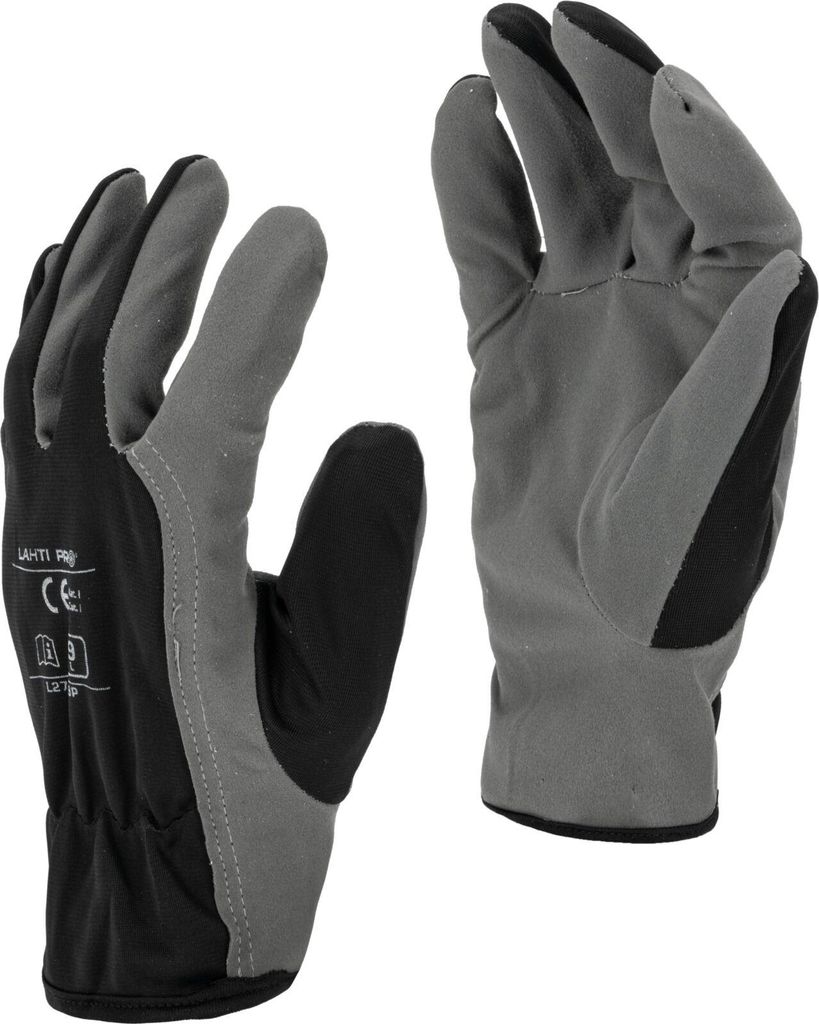 Graue Handschuhe Aus Kunstleder L271508P, Karte, "8", Ce, Lahti