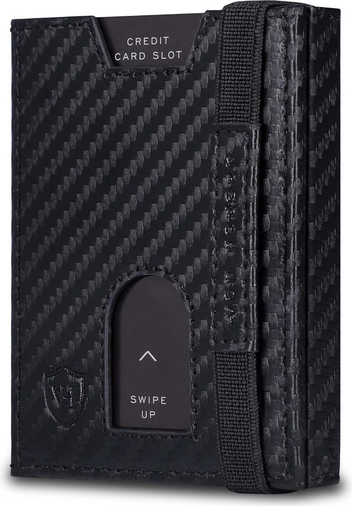 Slim Wallet mit XL Münzfach & RFID-Schutz - Leder Geldbeutel - Mini Geldbörse für Herren und Damen - Kartenetui Echtleder Karten Portemonnaie kl...