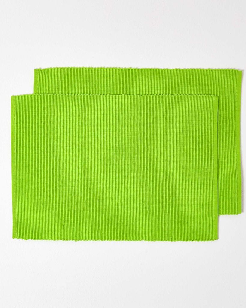 HOMESCAPES Tischset limette im 2er-Set – 100% Baumwolle, 33x50 cm