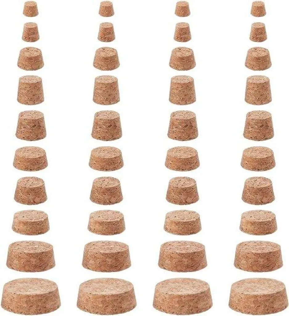 Bouchon bois flexible multi-usage, lot de 40 unités diamètre 1,1 à 4,8 cm