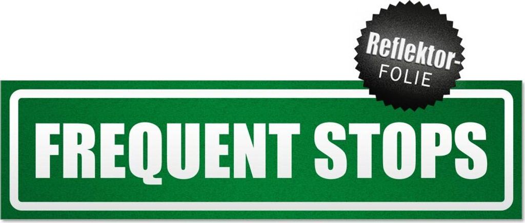 Frequent Stops invertiert Magnetschild Schild magnetisch