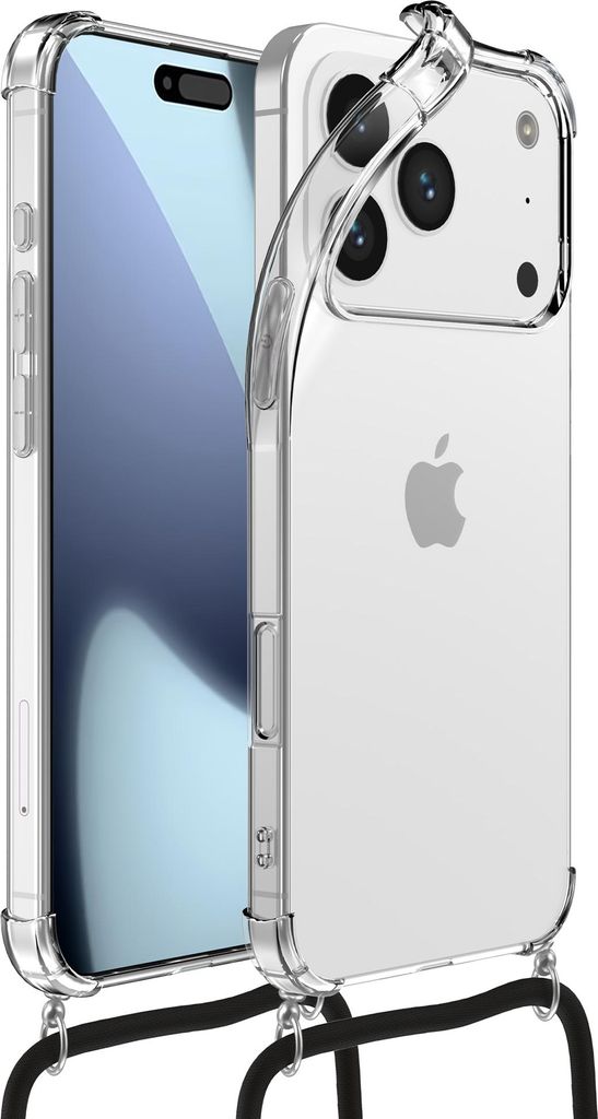Geeignet für iPhone 17 Pro Max Phone Case mit Telefonkabel und Bumper - Lanyard Case TPU Backcover Case stoßfest mit Lanyard - Transparent - Smar...
