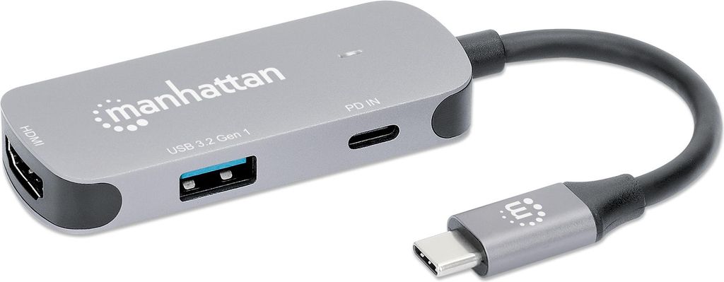 MANHATTAN 3-in-1 Dock USB-A/USB-C PD 4K60 HDMI USB USB-C PD