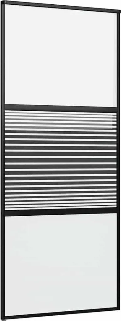 Porte d'intérieur vitrée style verrière 90x205 cm aluminium noir