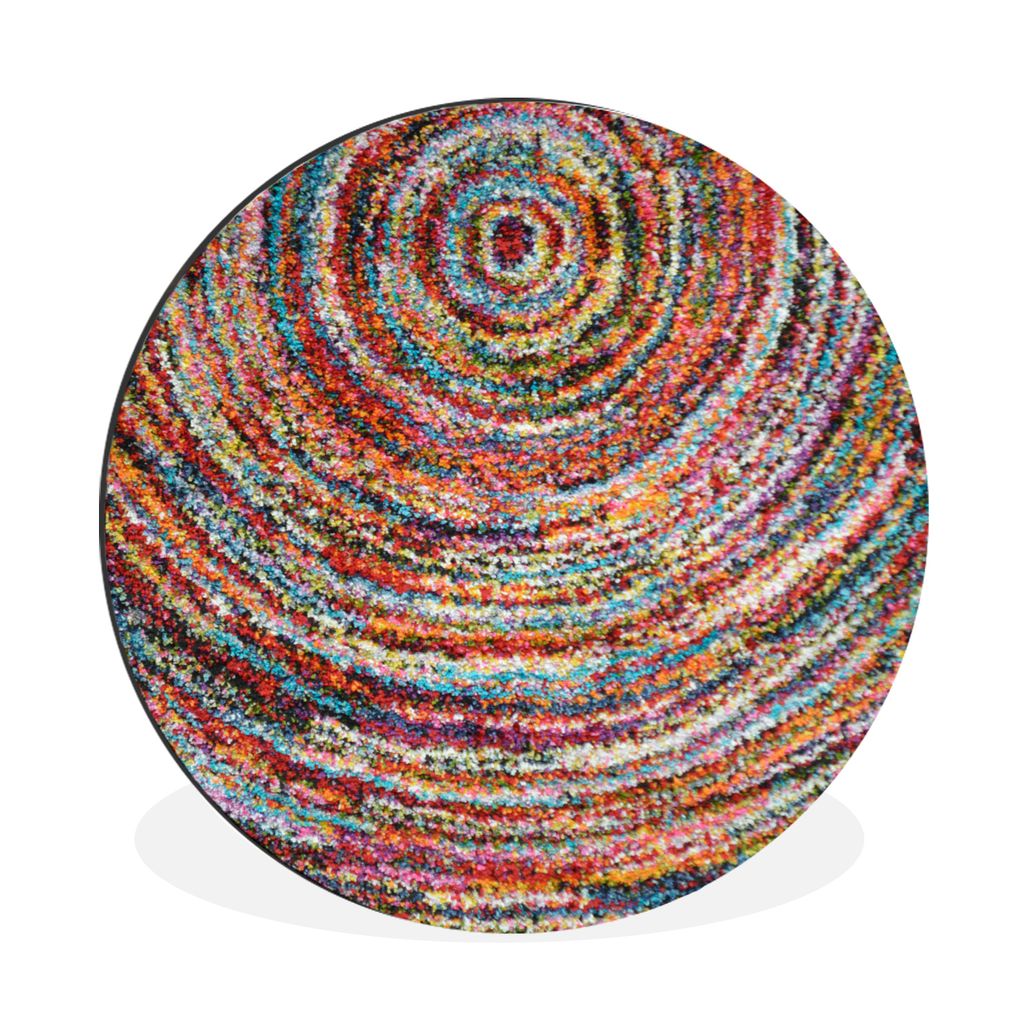 MuchoWow Aluminium Wandkreis Kreis - Farben - Teppichboden Ø 30 cm Wanddeko Modern Wohnzimmer - Wand Bild - Wohnzimmer - Runde Bilder - Alubilde...