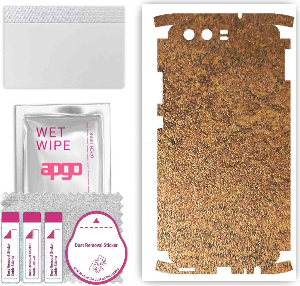 apgo Rückseite + Seiten Schutzfolie, Skin, kompatibel mit Huawei P10, Hinten Displayschutzfolie aus Vinylfolie, kratzfest, einfache Montage - Rost...