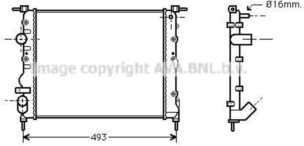 Radiateur moteur Prasco RTA2271 OE 2140000QAV pour Renault Kangoo