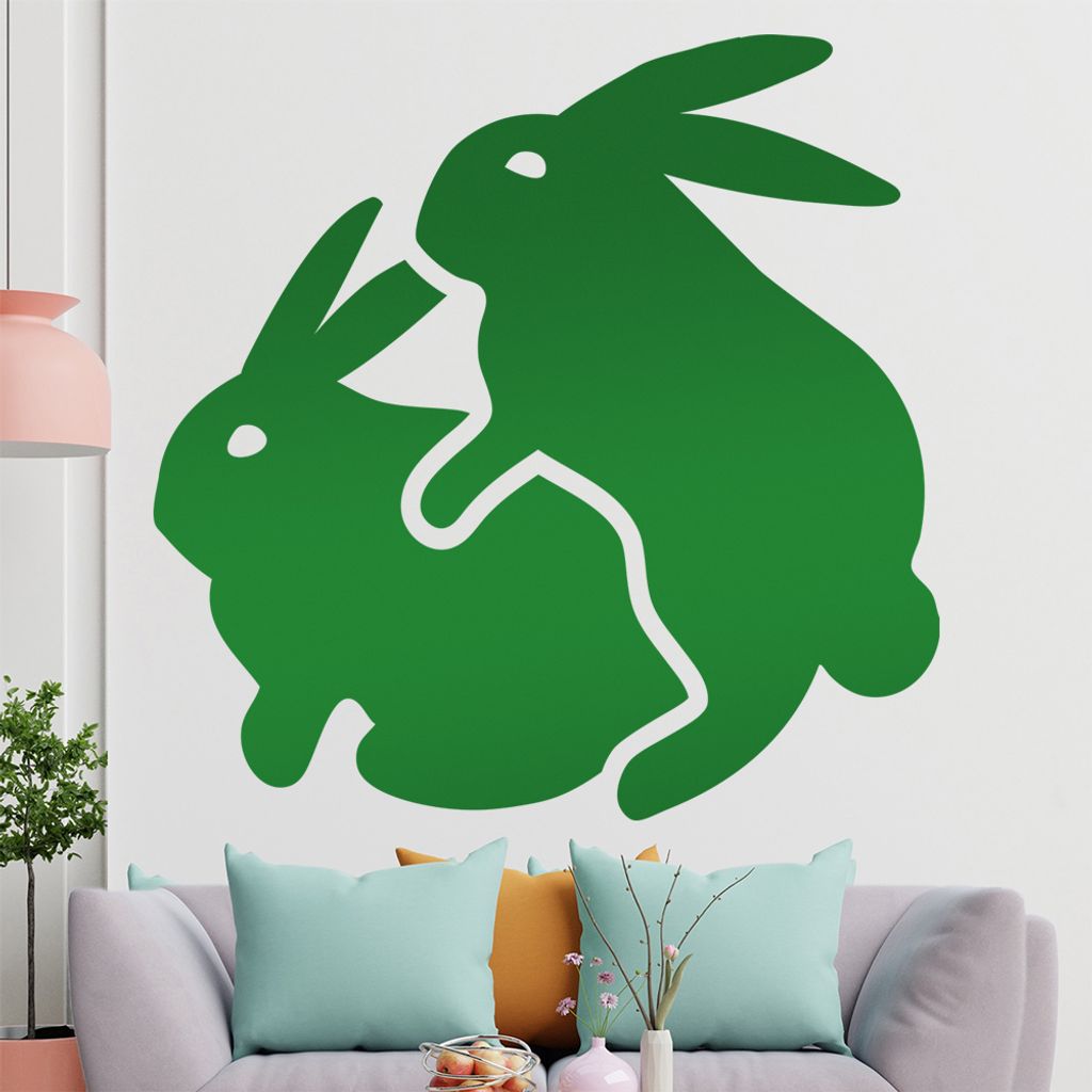 KIWISTAR Zwei Hasen - Liebe Sex Rammeln Ostern Wandtattoo in 6 Größen - Wandaufkleber Wall Sticker - Dekoration, Küche, Wohnzimmer, Schlafzimmer...