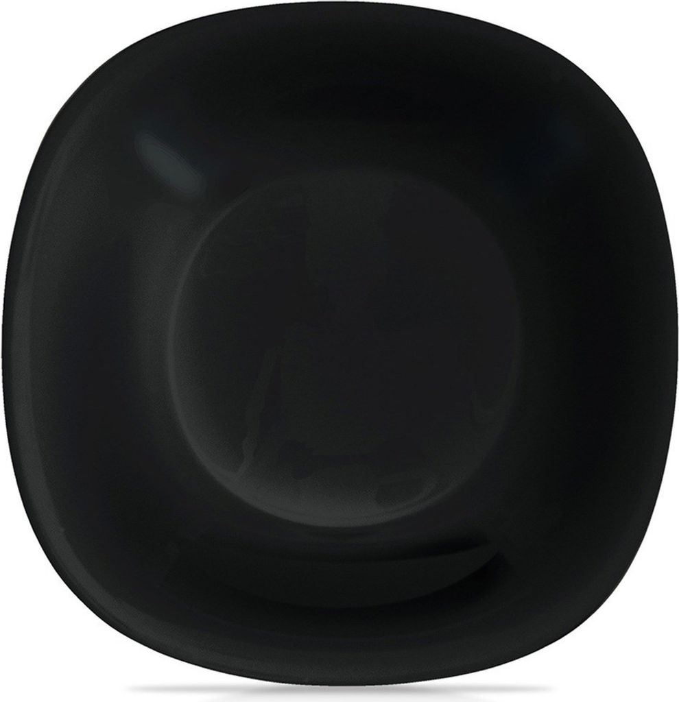 Großer tiefer Suppenteller für Suppen und Gerichte, schwarz, Luna, 650 ml
