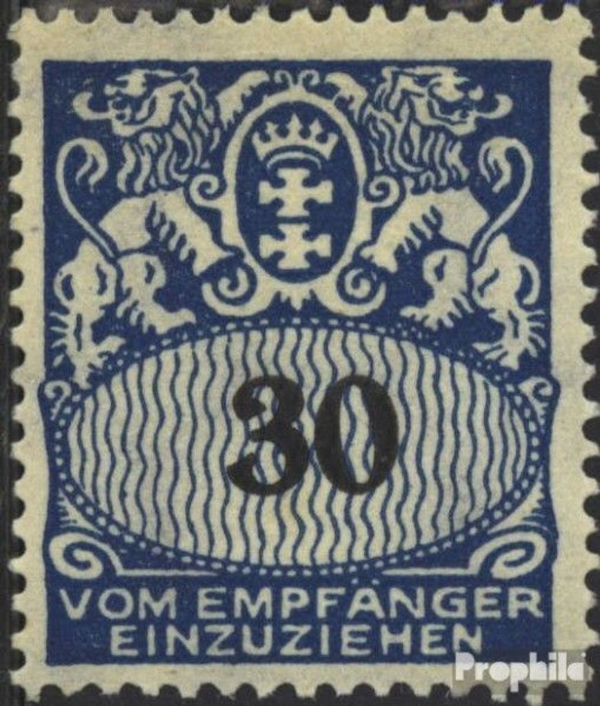Briefmarken Danzig 1923 Mi P33 postfrisch Portomarke