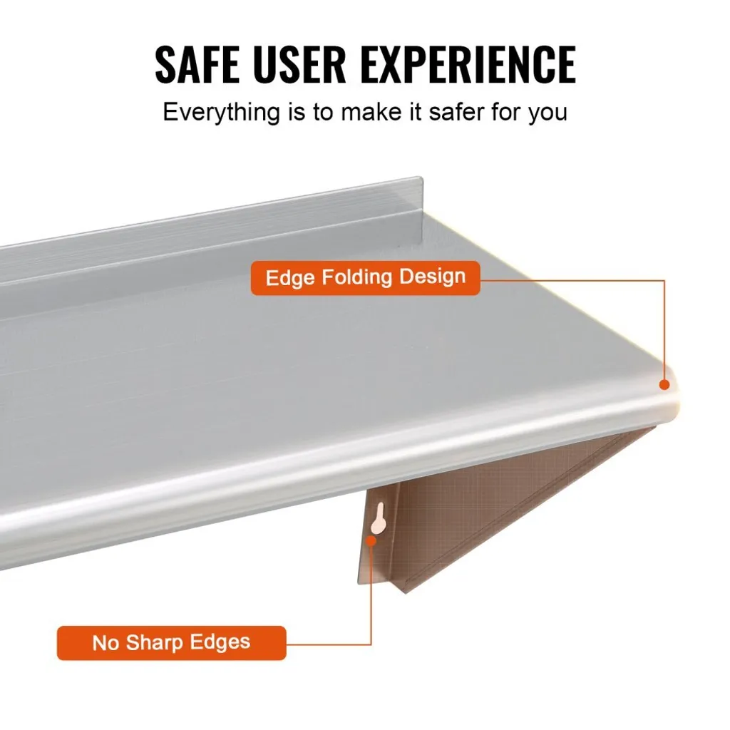 Étagère murale inox 183 cm : solution rangement contre l'encombrement pro - 4