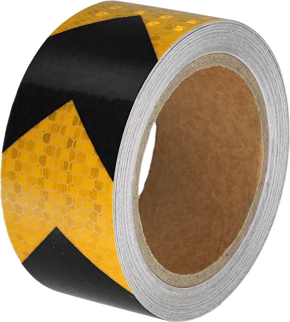 5cmx10m Gelb und Schwarz Pfeil Auto Reflektierende Aufkleber Reflektierendes Band Sicherheitswarnung Reflektierender Schutz