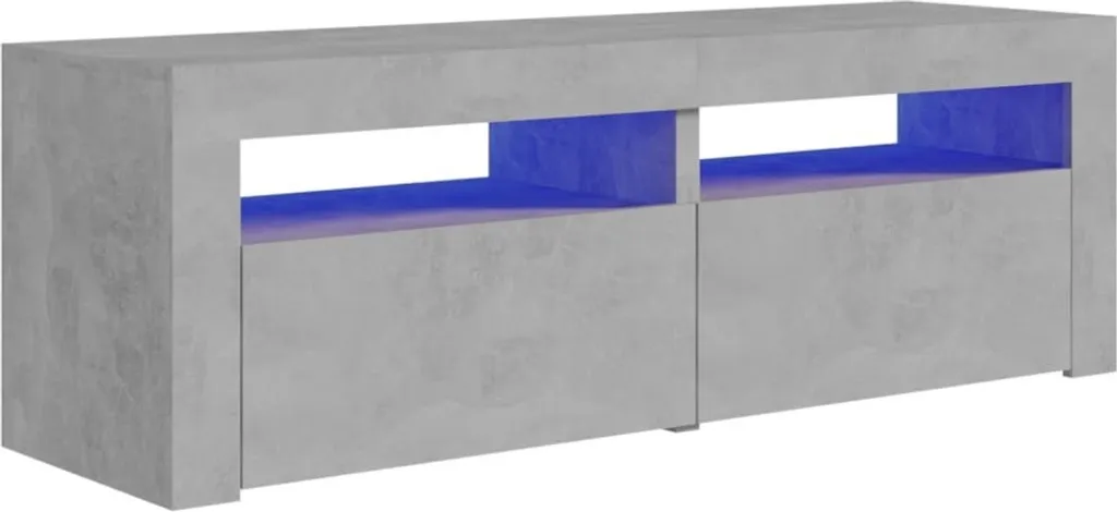 Maison Exclusive - Mobile TV con illuminazione a LED Grigio cemento 120x35x40 cm