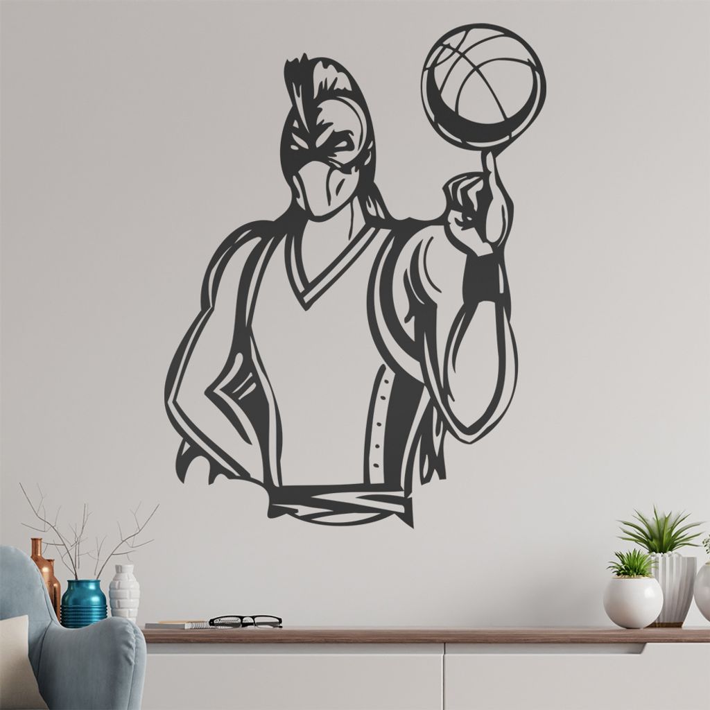 Basketball Krieger Wandtattoo in 6 Größen - Wandaufkleber Wall Sticker - Dekoration, Küche, Wohnzimmer, Schlafzimmer, Badezimmer
