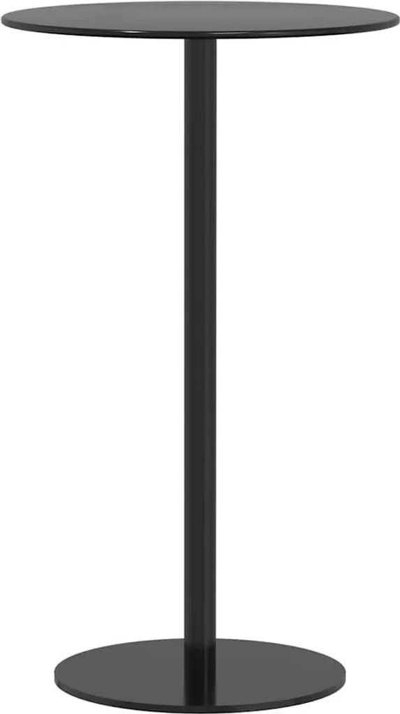 vidaXL Table de jardin ronde haute noire Ø60x105 cm en acier robuste