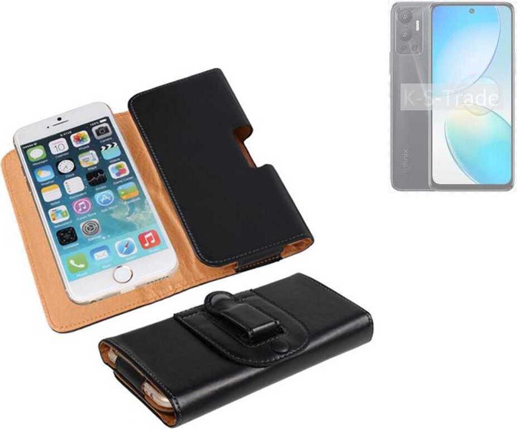 K-S-Trade Schützhülle Handyhülle kompatibel mit Infinix Hot 12i Holster Gürtel Tasche Schutzhülle Handy-Tasche Smartphone Case Seitentasche