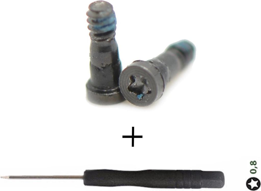 2x iPhone 7 / Plus + Gehäuseschraube Pentalobe Schraube Set Schwarz