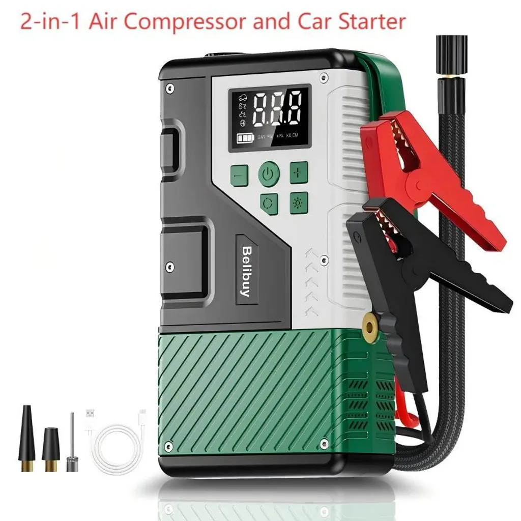 Compresseur d'air portable CQB-1208 et booster de batterie 150 PSI