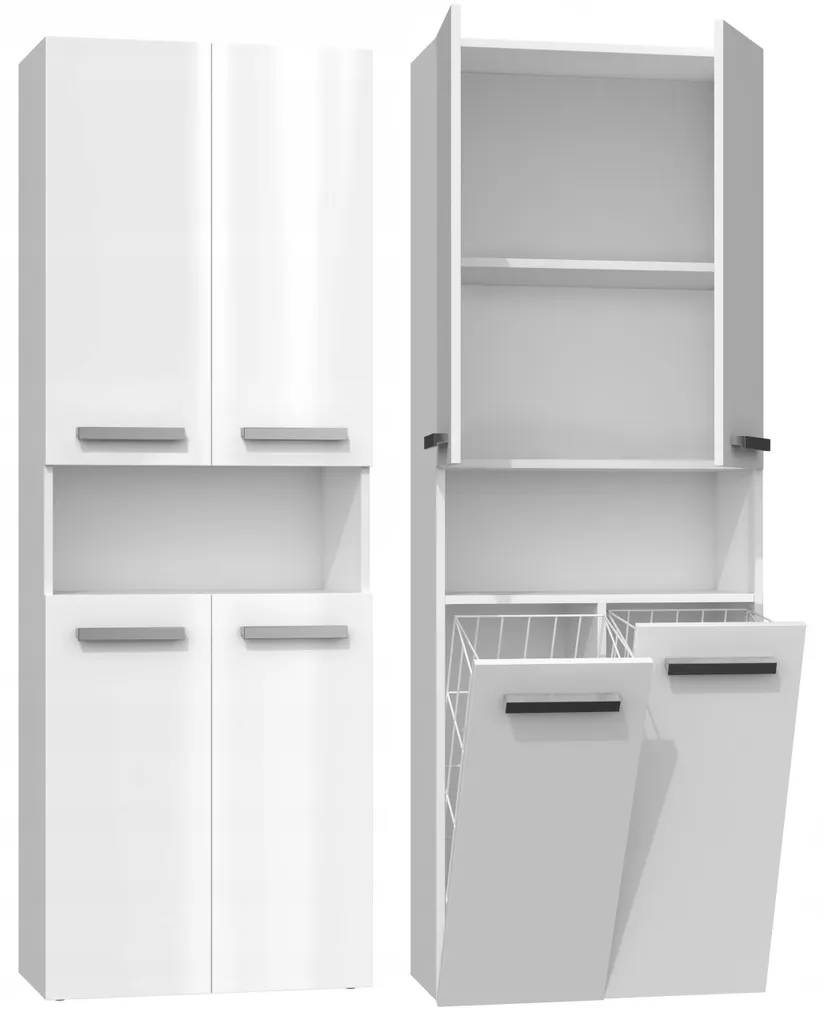 Meuble de rangement mural blanc brillant VALDUR 4 pour salle de bain