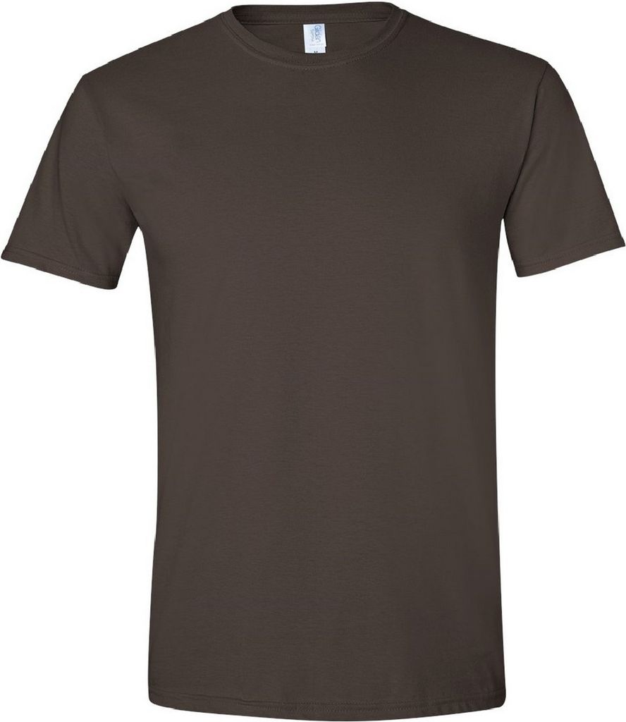 Gildan Soft-Style Herren T-Shirt, Kurzarm, Rundhalsausschnitt BC484 (S) (Dunkles Schokobraun)