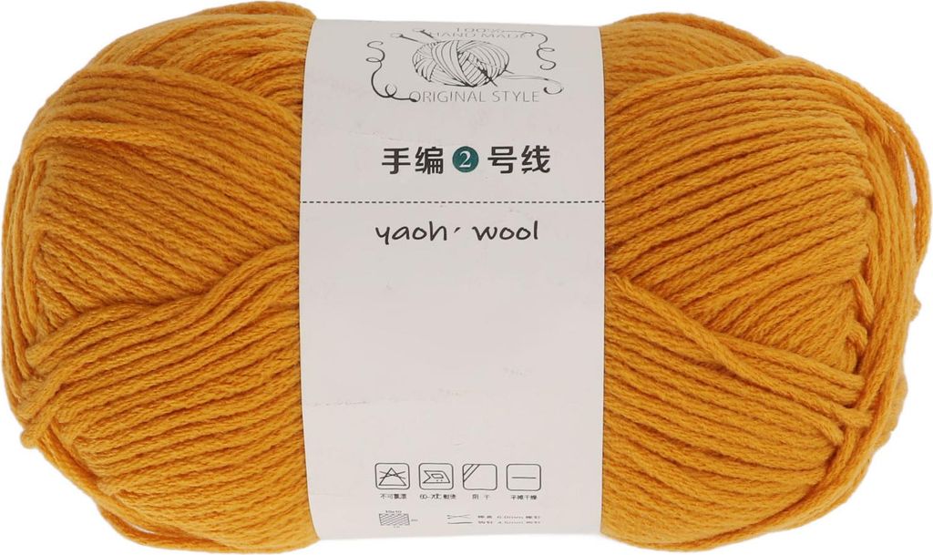 Häkelgarn, 6 Stränge, Herbstgelb, mitteldick, atmungsaktiv, DIY, handgefertigt, Wolle, Baumwolle, Stricken für Schal, Mütze, Mantel