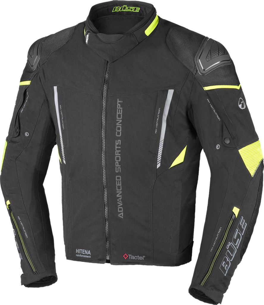 Büse Rocca Textiljacke Schwarz / Neon-Gelb 64