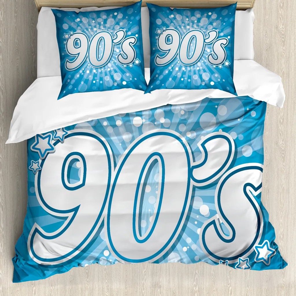 Set Letto ABAKUHAUS 90s Retro 200x200 - Microfibra Blu Anallergica