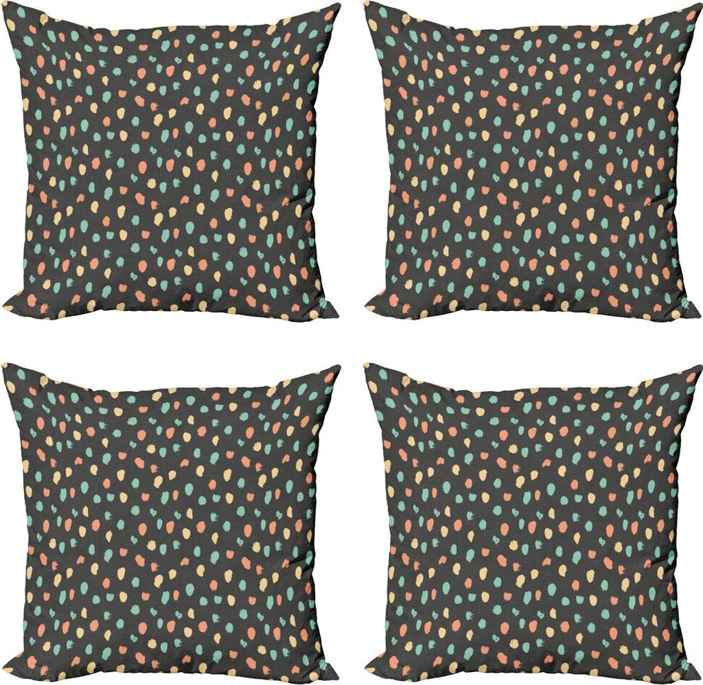 ABAKUHAUS Abstrakt Kissenbezug Set (4 Stück), Bunte Blots Zufall, Moderner Doppelseitiger Digitaldruck, 50 cm x 50 cm, Mehrfarbig