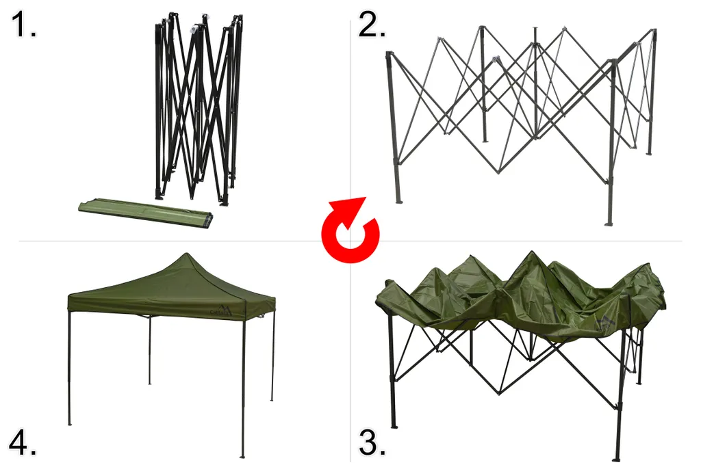 Cattara 13338 Tente de réception ciseaux 3x3m imperméable verte - 3