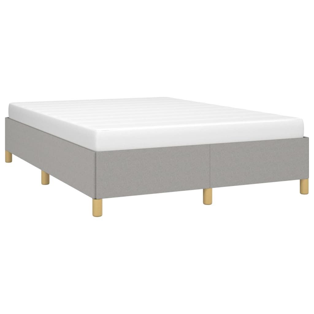 vidaXL Bettgestell ohne Matratze Hellgrau 140x190 cm Stoff