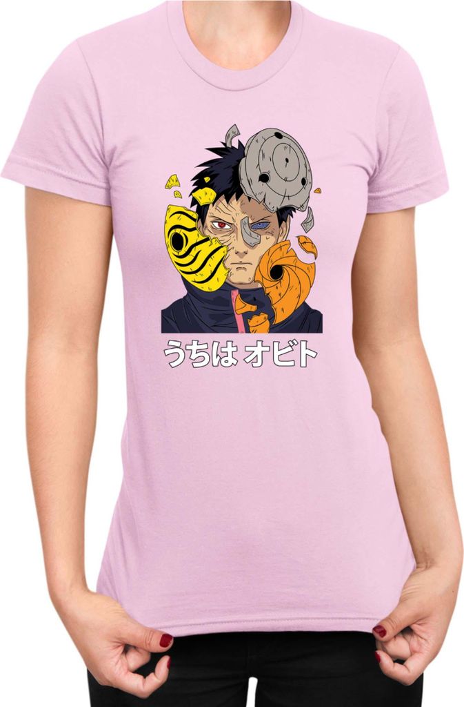 Damen T-Shirt Naruto Obito Uchiha 02, Lady 2XL / Hellrosa