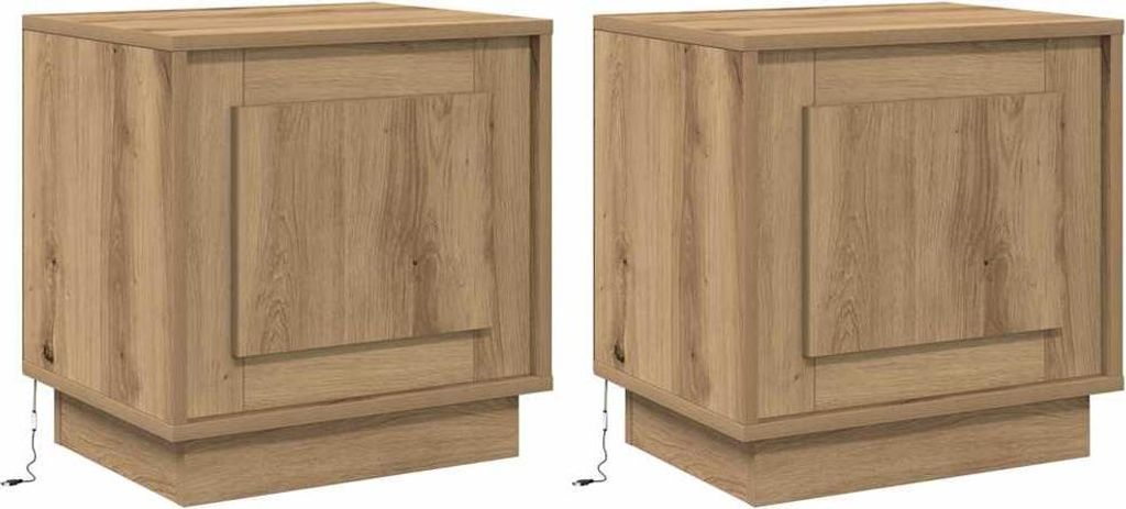 Nachttisch 2 pcs Artisan-Eiche 44 x 34,5 x 45 cm Holzwerkstoff
