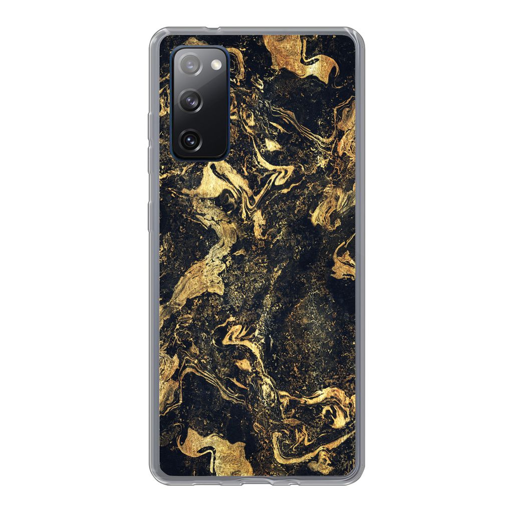 MuchoWow Handyhülle Schutzhülle Hülle für Samsung Galaxy S20 FE Marmor - Luxus - Gold Silikon Softcase Handy Hülle - Abdeckung