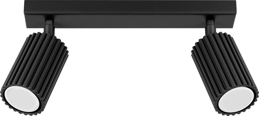 Plafond KARBON 2 schwarz 2xGU10 10W Aluminium 16.5x6.5x30cm Sollux Lighting