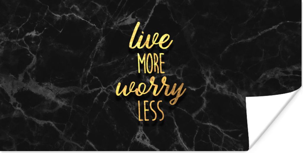 MuchoWow Poster Zitat - Leben - Gold - Schwarz 160x80 cm - Foto Poster