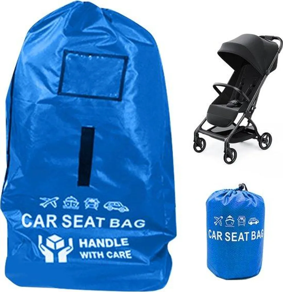 Sac de transport rembourré pour poussette et fauteuil roulant bleu