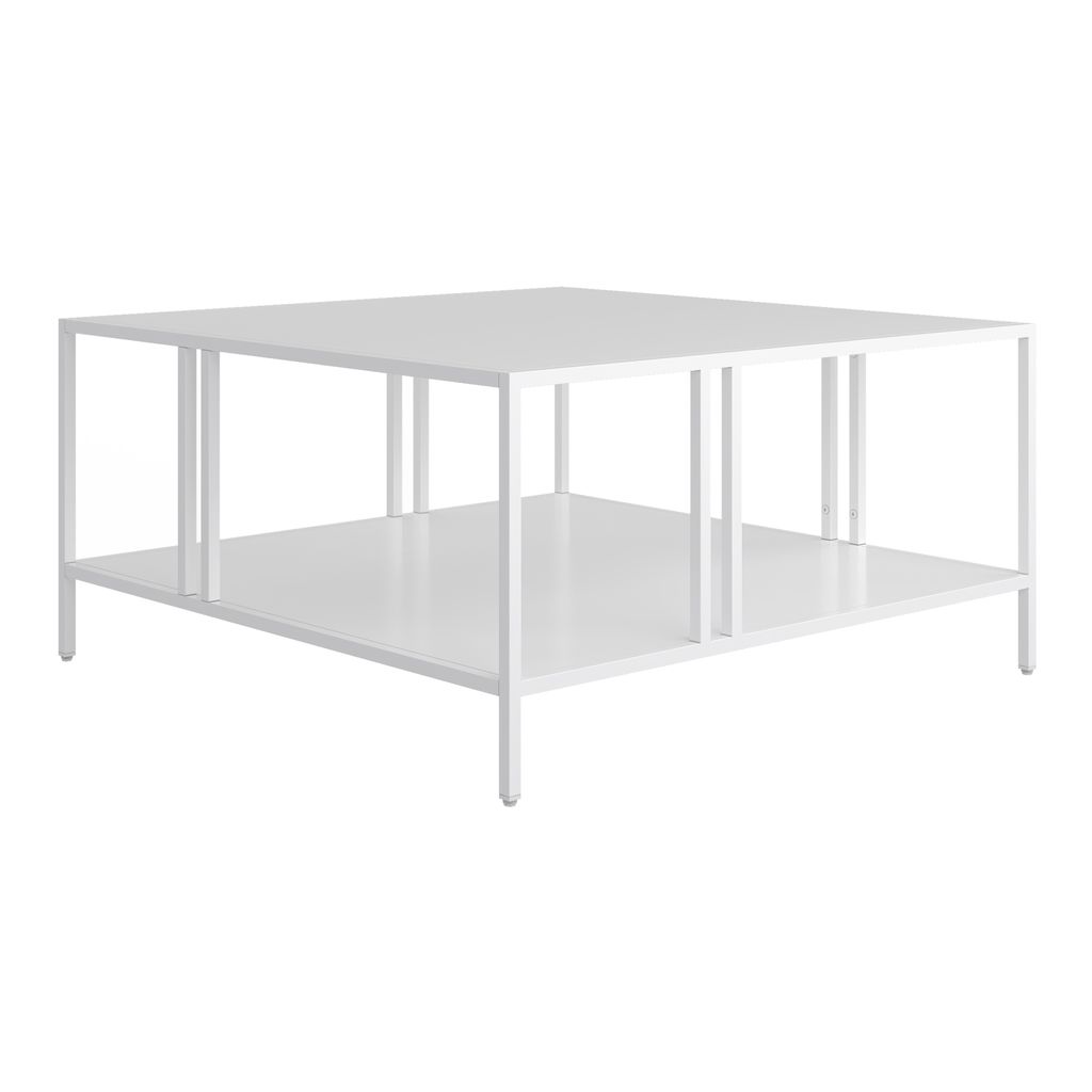 Konferenční stolek 'Kumlinge' kovový 40x80x80 cm bílý Obrázek produktu 