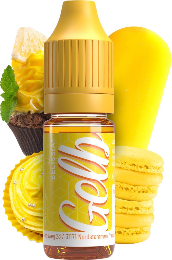 Belissia Lebensmittelfarbe Gelb - 10ml flüssig & hochkonzentriert - Lebensmittelechte Speisefarbe zum Backen, Kochen, Fondant & DIY - vegan