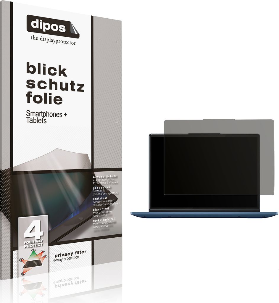 Blickschutzfolie für Lenovo IdeaPad Flex 3i 12 Zoll matt Schutzfolie Folie Display Schutz dipos