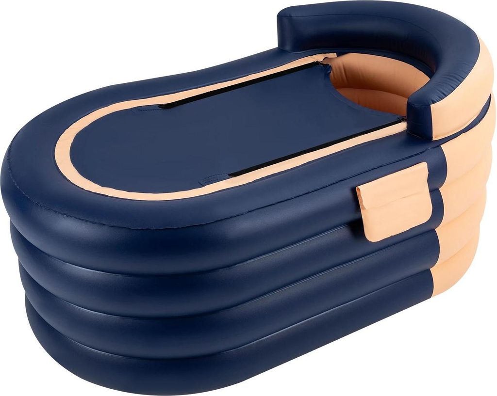 Aufblasbare Badewanne - Faltbare Erwachsenenbadewanne - Für Warm- & Eisbad - Mit Abdeckung - 30 W Pumpe - 4-lagig - PVC & Baumwolle - Bis 100 kg -...