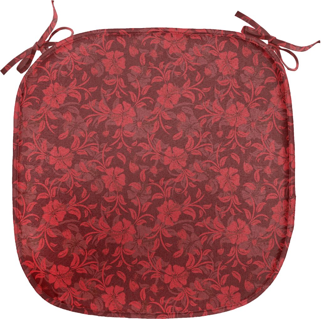 ABAKUHAUS Blume Polster für Esszimmerstühle, Blumen-Blätter und wirbelt, Dekoratives wasserfestes Kissen mit Riemen für Küchensitze, 40 cm x 4...