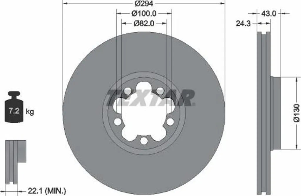 Disque de Frein Avant Ventilé pour Ford Transit - Qualité OE 1387781